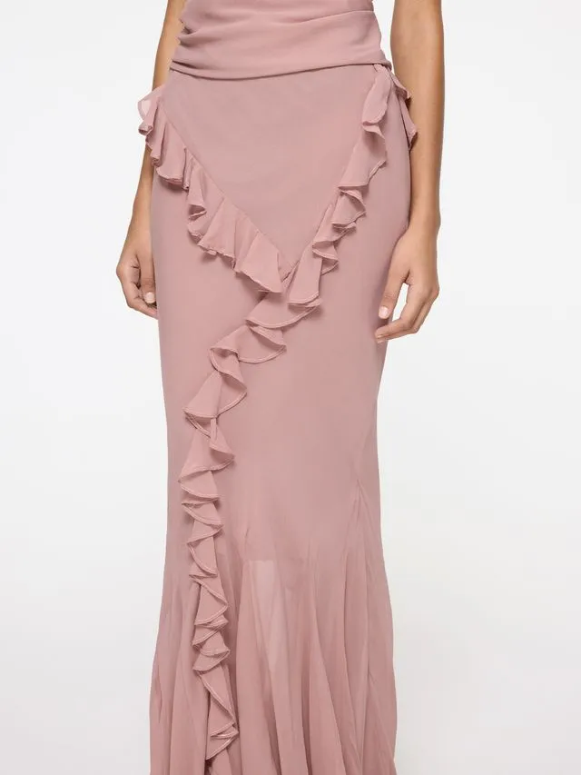 Romantic Ruffle Skirt | Dusty Pink sold by Paris Georgia product image thumbnail 3