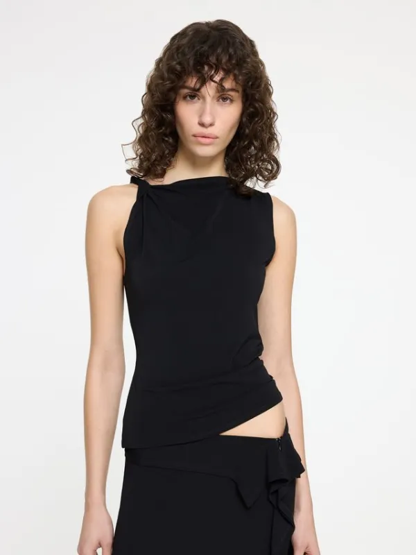 Twist Singlet | Black made by Paris Georgia