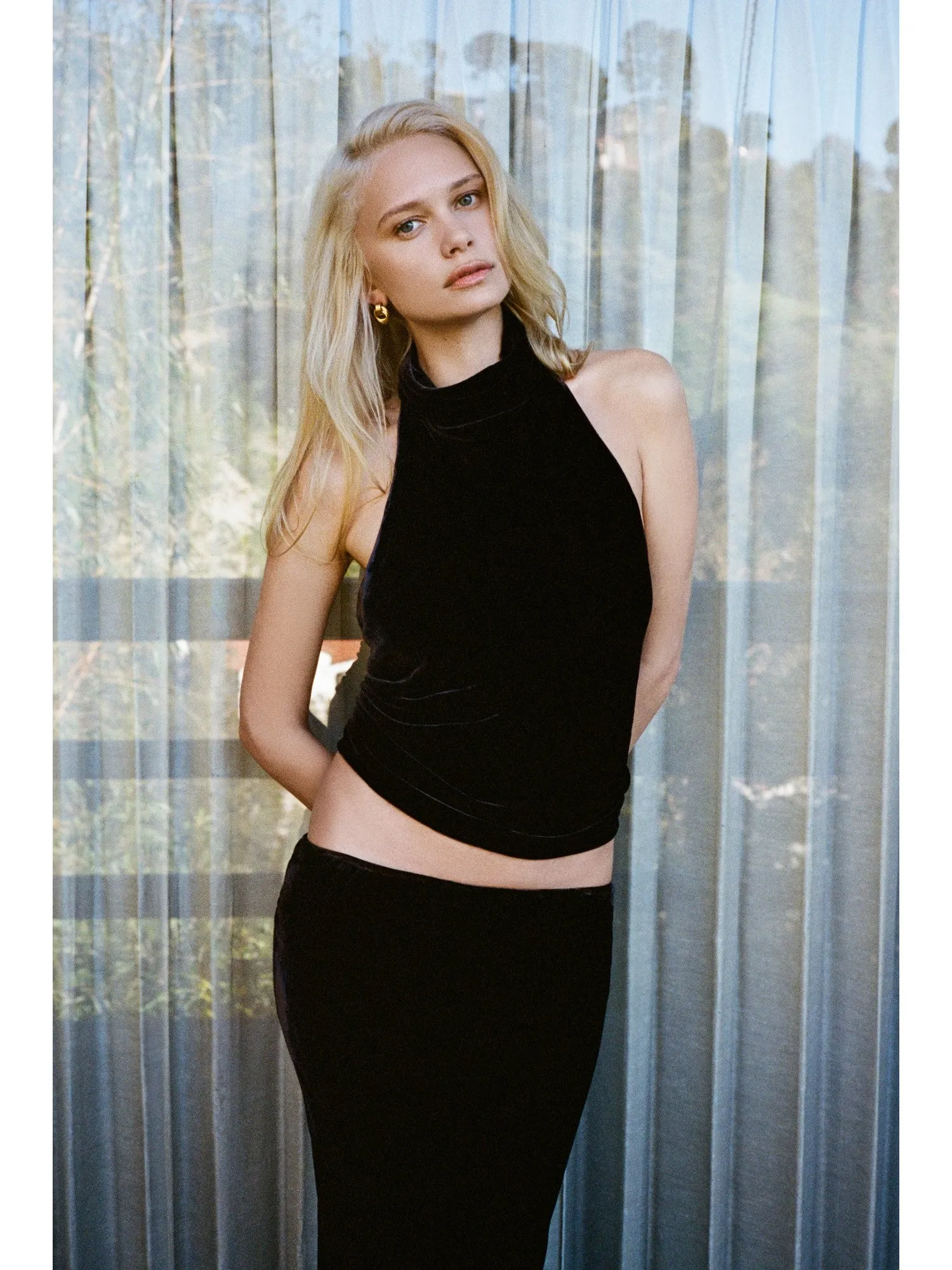 Kate Skirt | Velour Brown sold by Paris Georgia