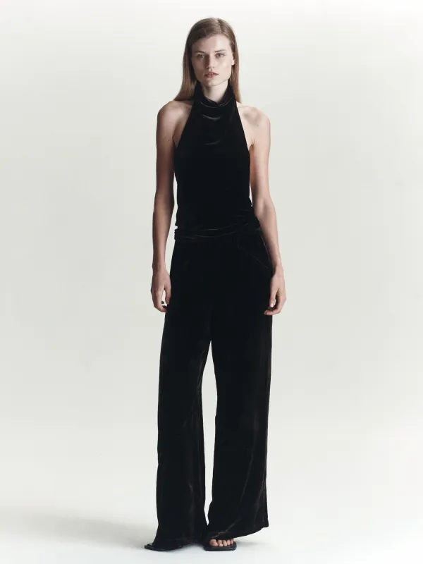 Bias Lounge Pant | Velour Brown made by Paris Georgia