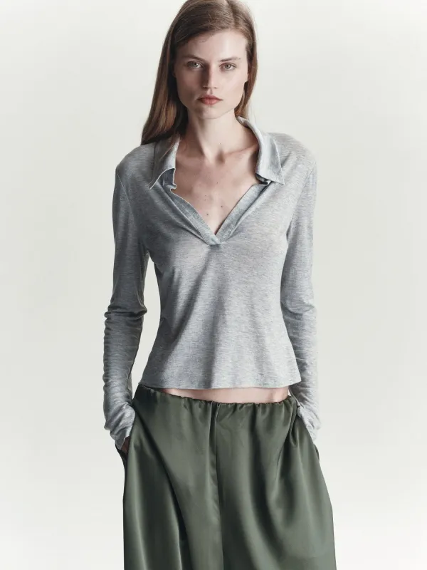 Sheer Polo | Gray made by Paris Georgia