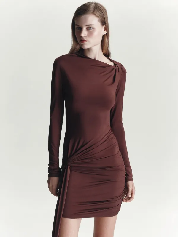 Antonia Mini Dress | Mocha made by Paris Georgia