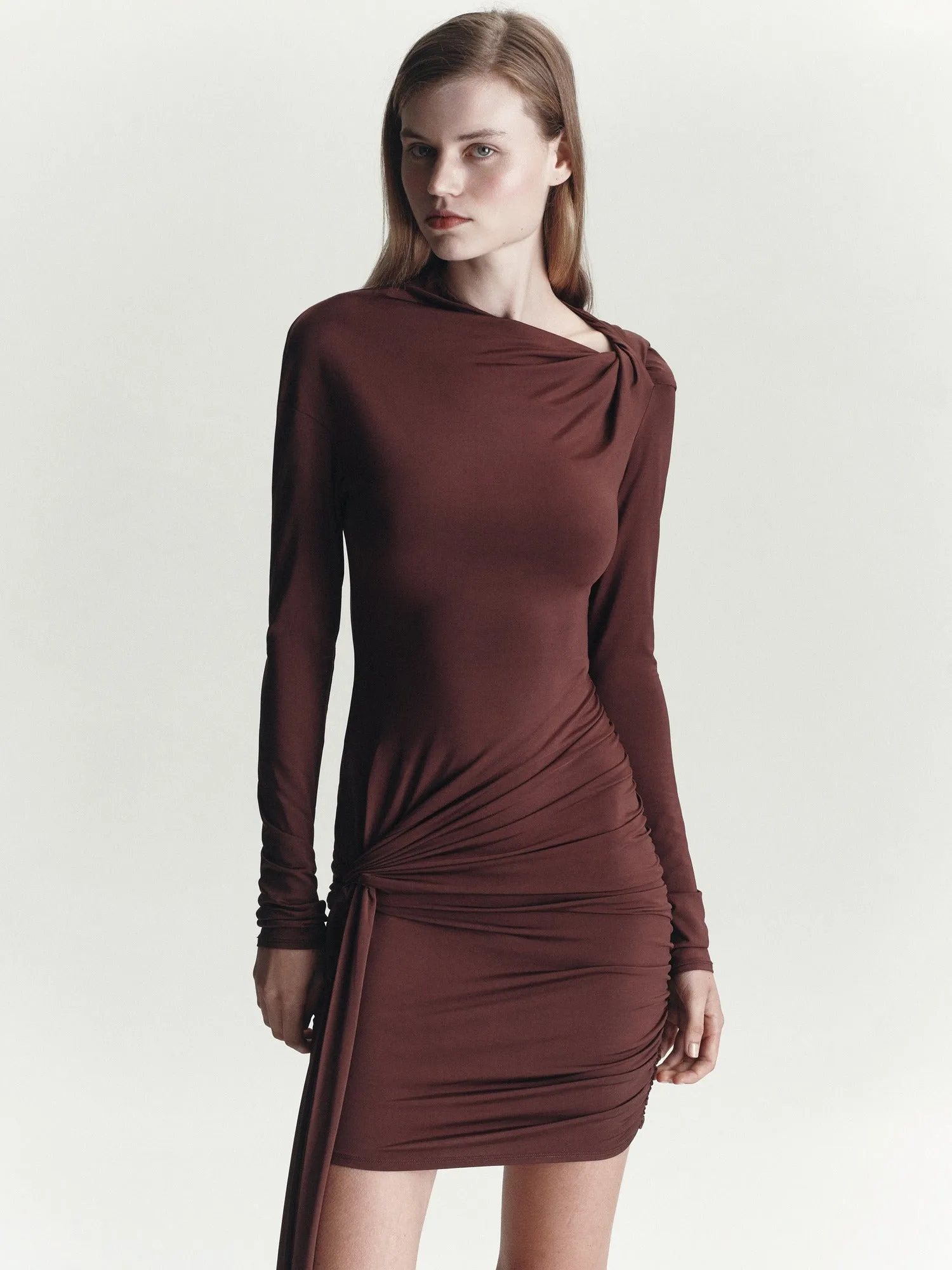 Antonia Mini Dress | Mocha sold by Paris Georgia