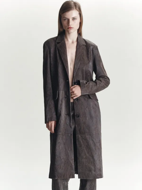 Classic Leather Jacket | Tabacco Snake Skin made by Paris Georgia