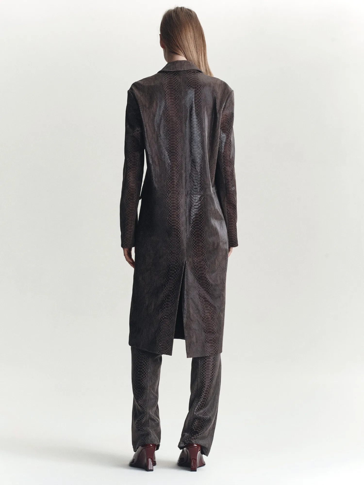 Classic Leather Jacket | Tabacco Snake Skin sold by Paris Georgia product image thumbnail 4