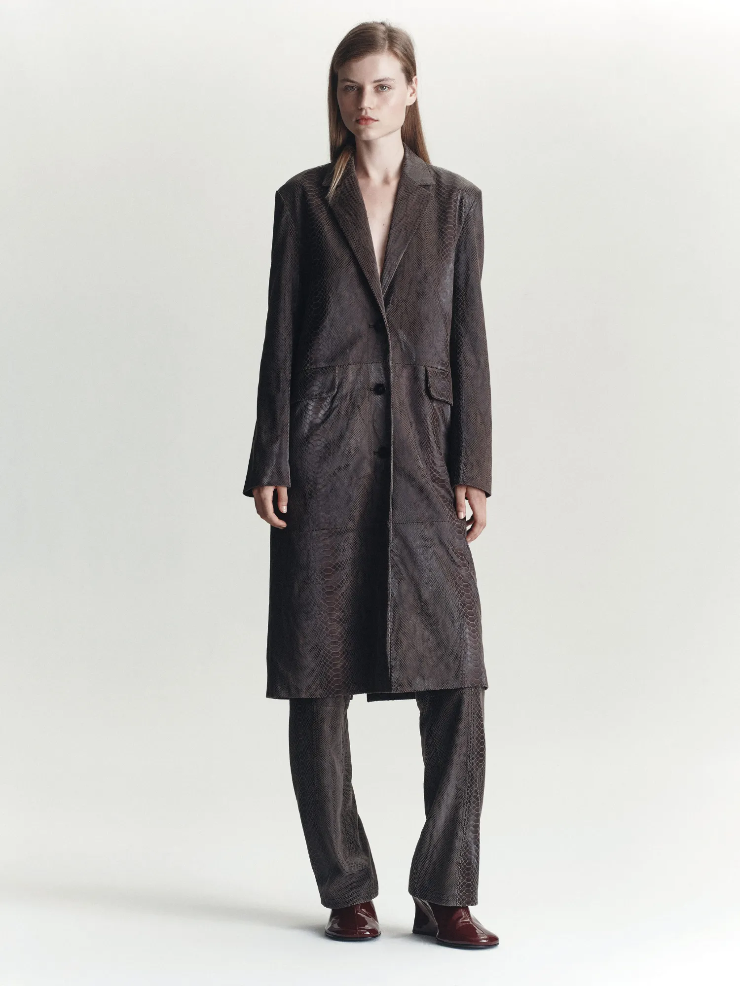 Classic Leather Jacket | Tabacco Snake Skin sold by Paris Georgia product image thumbnail 3
