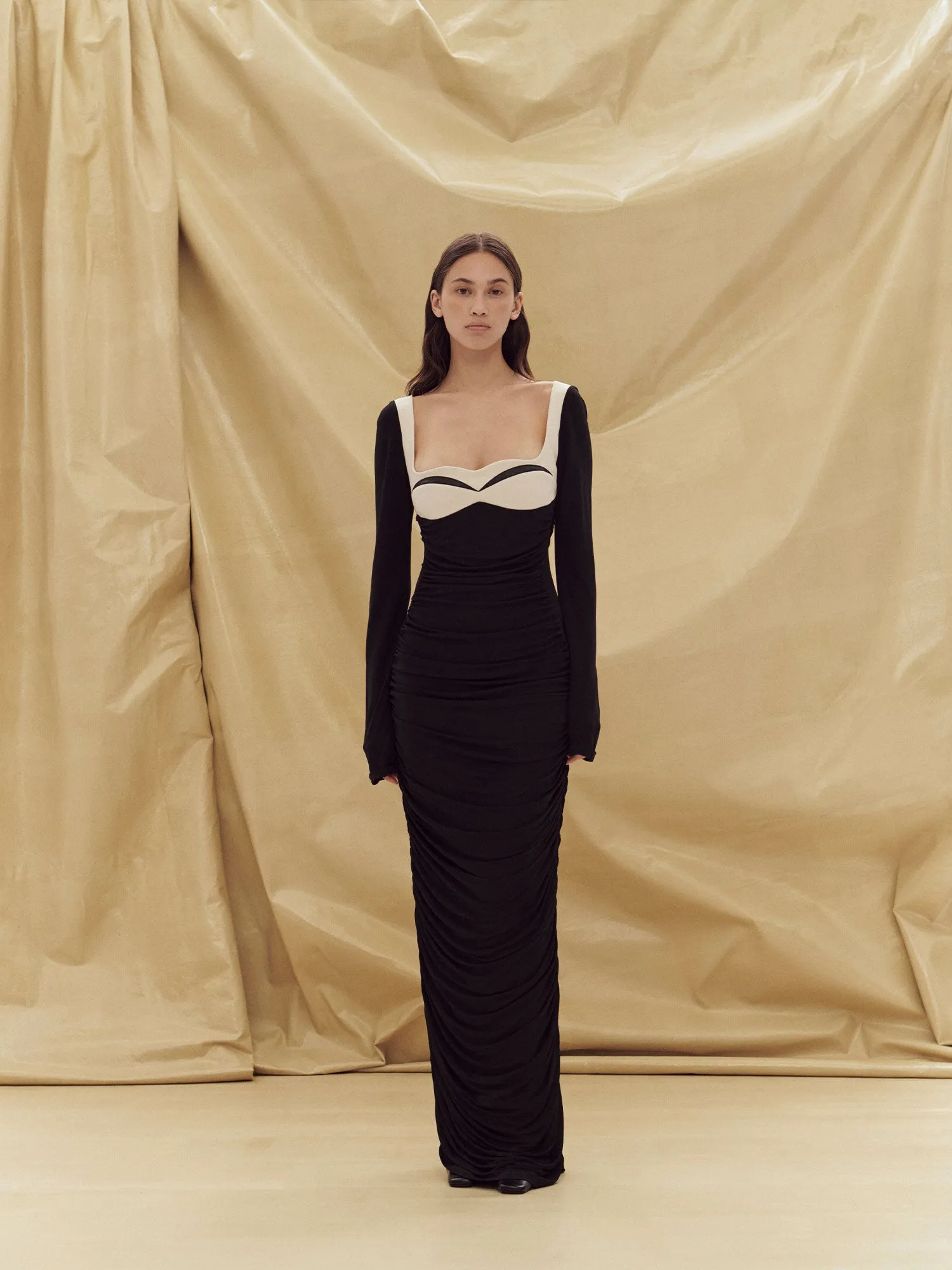 07 TALULAH DRESS | BLACK WITH CREAM sold by Paris Georgia