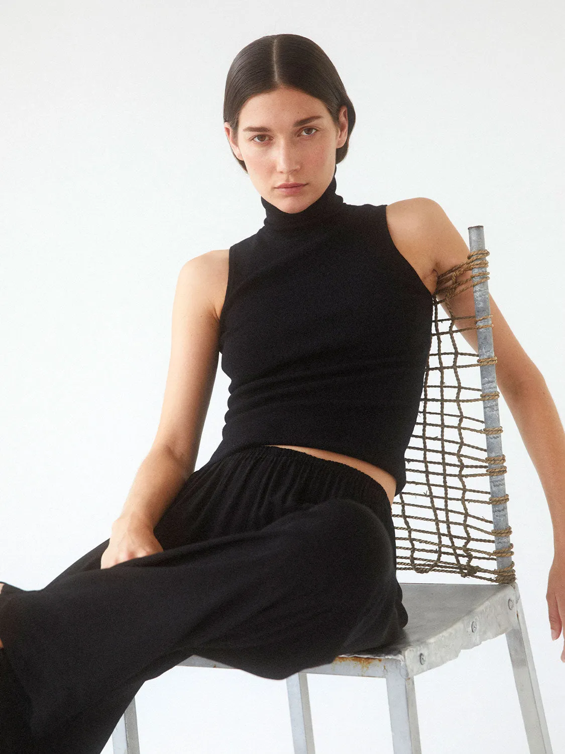 04 Elemental Sleeveless Turtleneck | Black sold by Paris Georgia