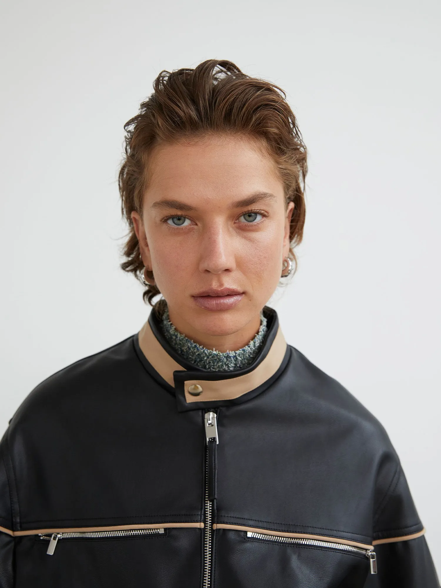 08 Motorbike Jacket | Black & Tan sold by Paris Georgia product image thumbnail 4