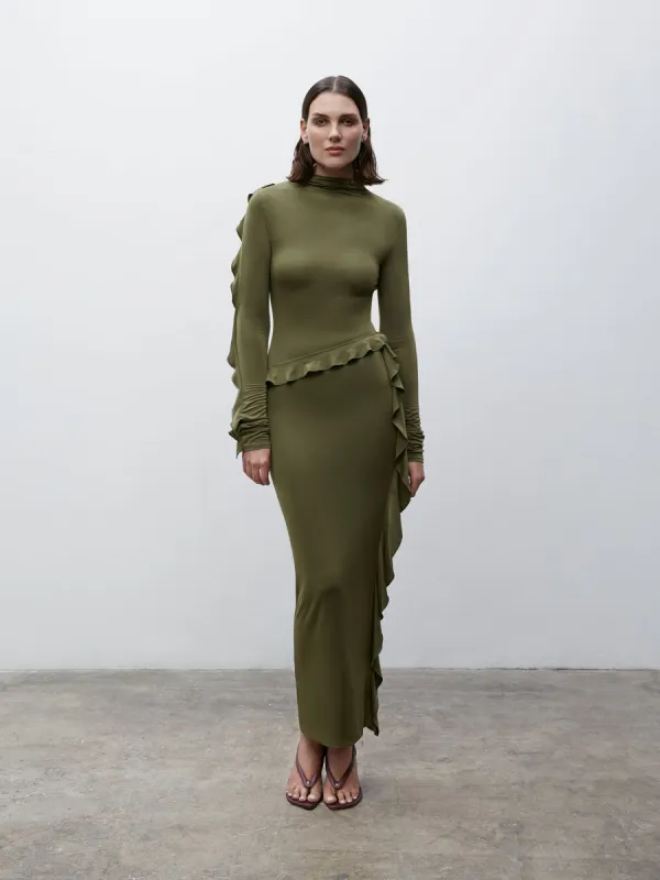 09 Mira Dress | Olive made by Paris Georgia