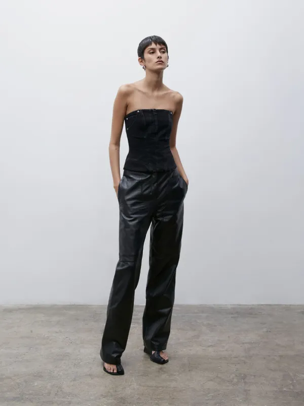 09 Tia Leather Pant | Black sold by Paris Georgia
