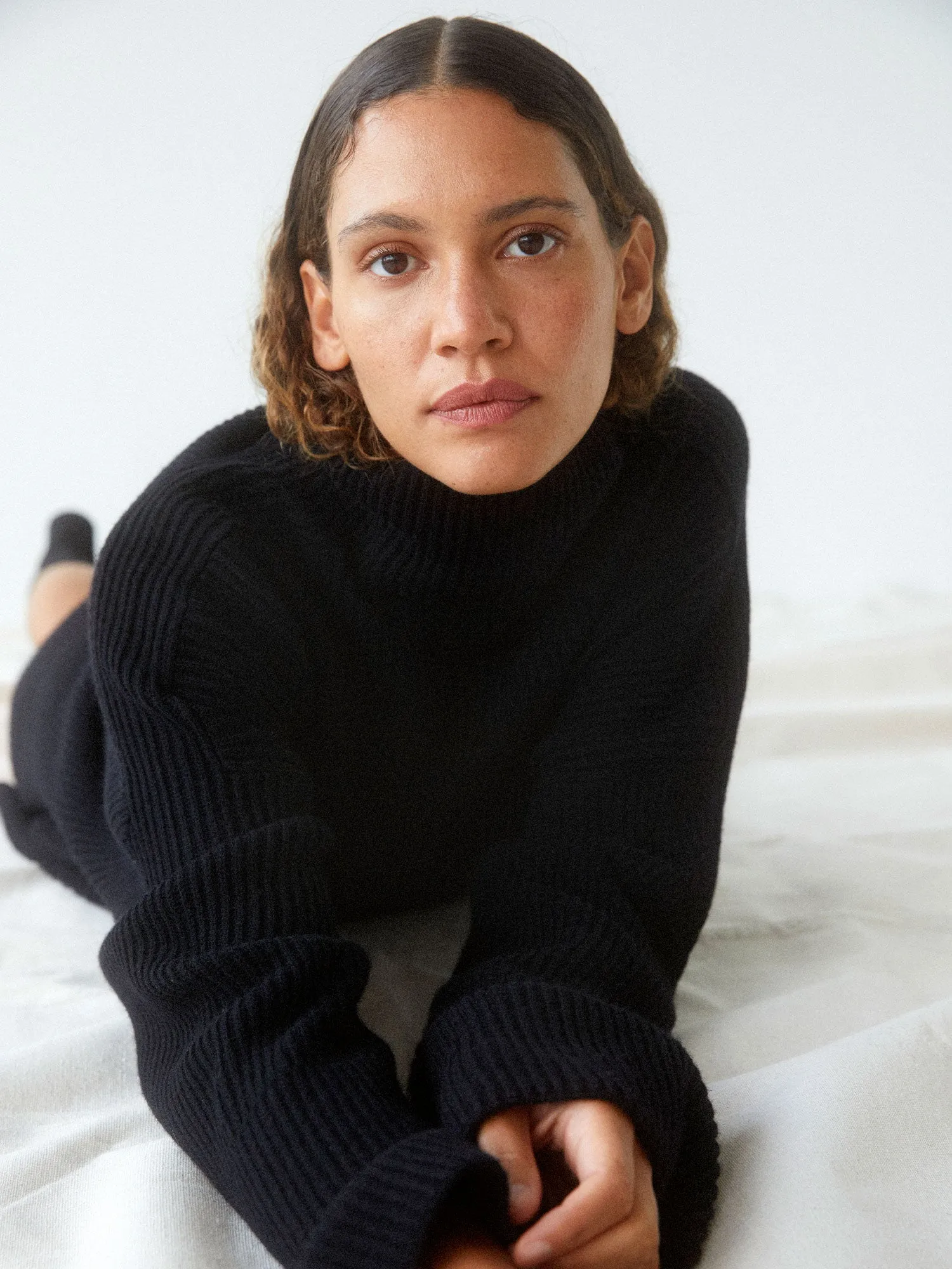 04 Elemental Merino Cashmere Oversized Sweater | Black sold by Paris Georgia product image thumbnail 3