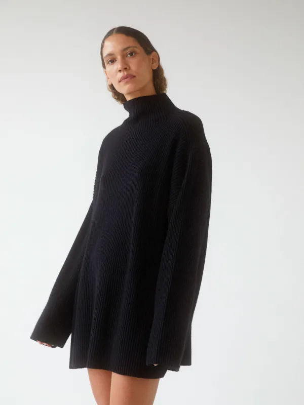 04 Elemental Merino Cashmere Oversized Sweater | Black made by Paris Georgia