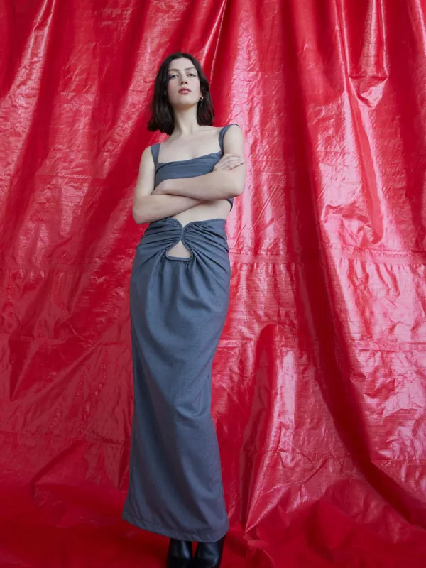 08 Amara Skirt | Charcoal made by Paris Georgia