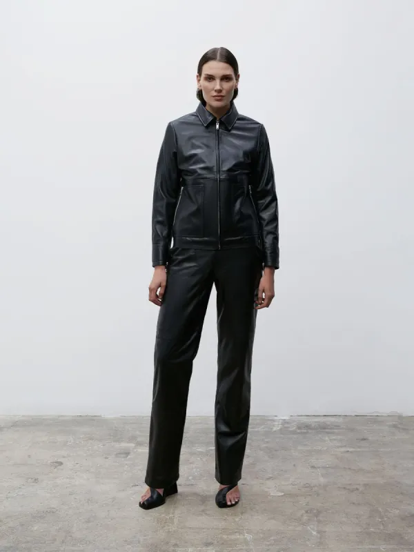 09 Tia Leather Jacket | Black made by Paris Georgia