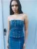 08 Jo Skirt | Indigo & Black sold by Paris Georgia