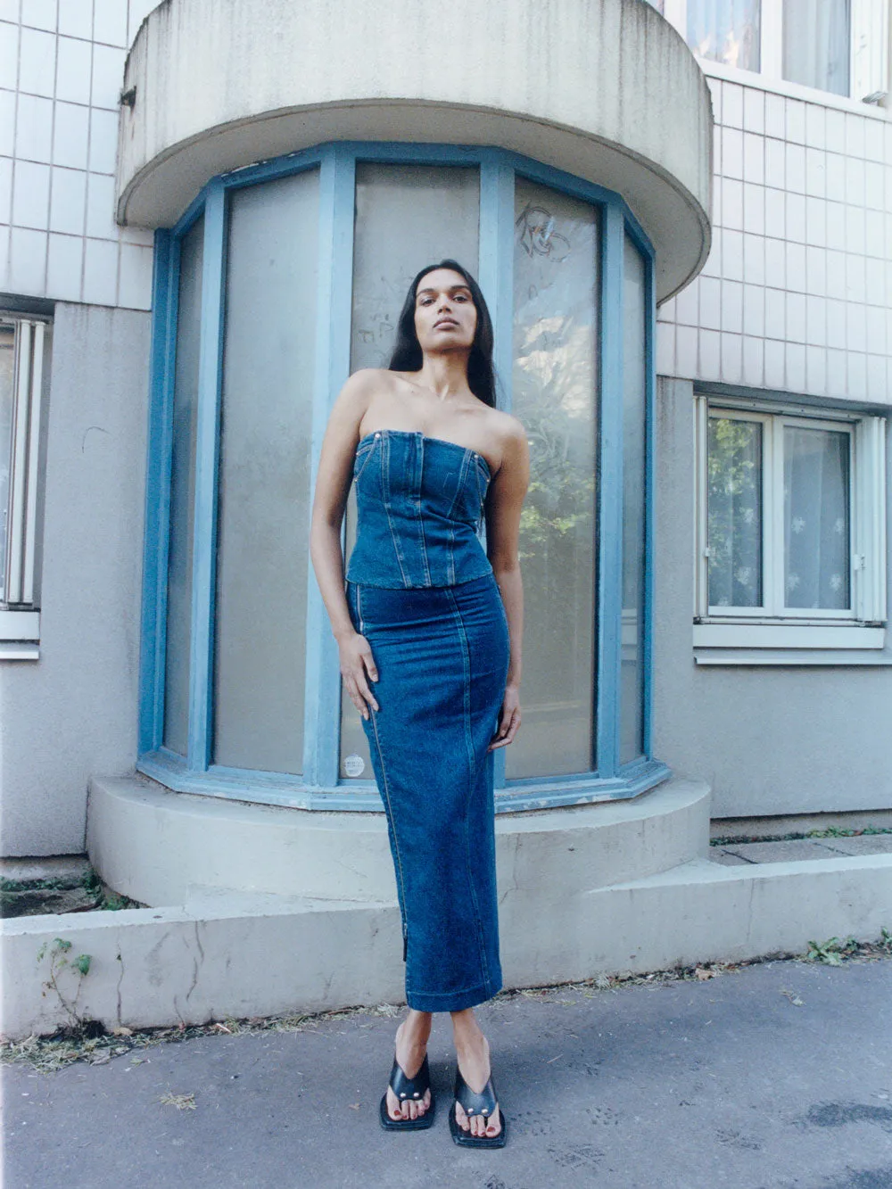 08 Jo Skirt | Indigo & Black sold by Paris Georgia