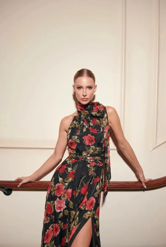 Scarlett Red Rose Dress sold by Anne Louise Boutique