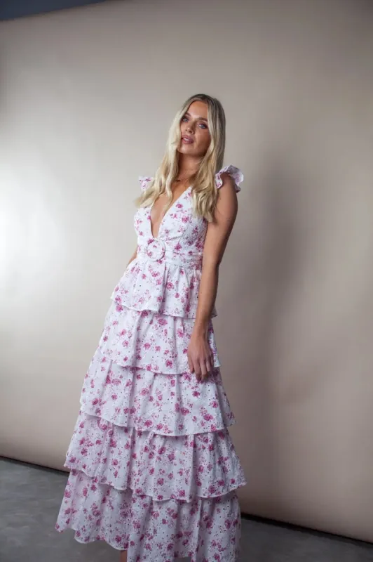 Pink and White Bloom Dress sold by Anne Louise Boutique