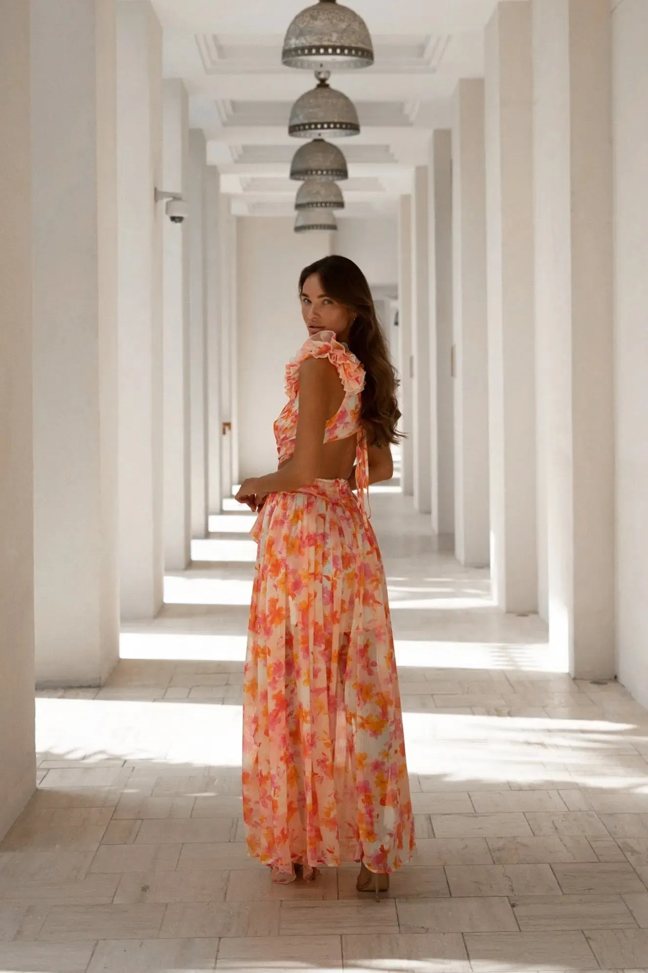 Orange Fuchsia Cassini Maxi Dress sold by Anne Louise Boutique product image thumbnail 2