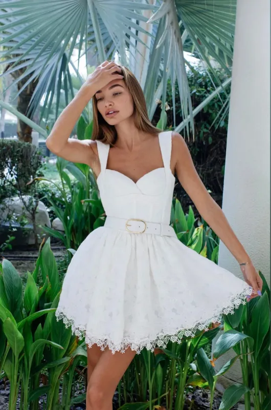 Eliza White Mini Lace sold by Anne Louise Boutique