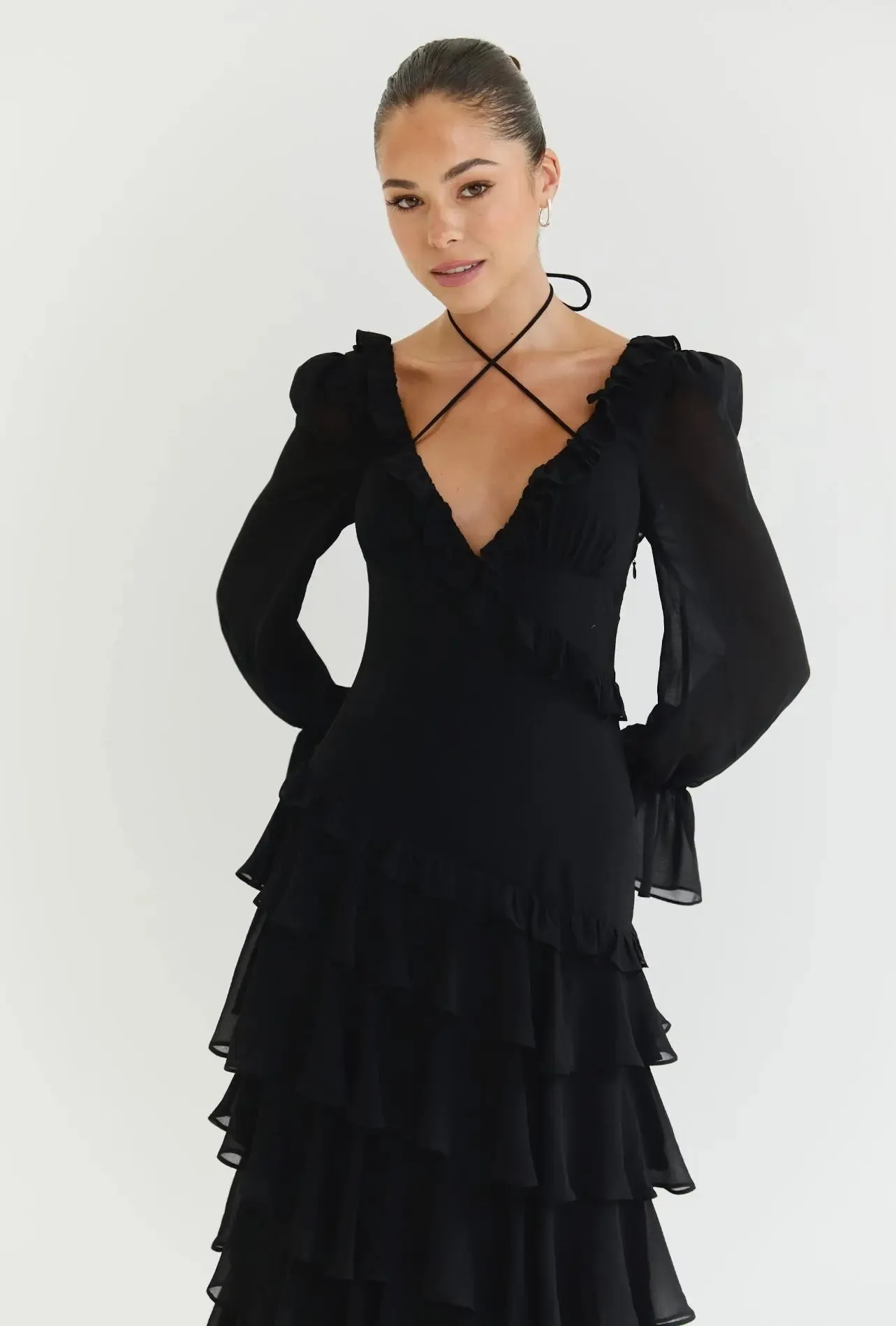ALB Ruffle Dress Black sold by Anne Louise Boutique product image thumbnail 5