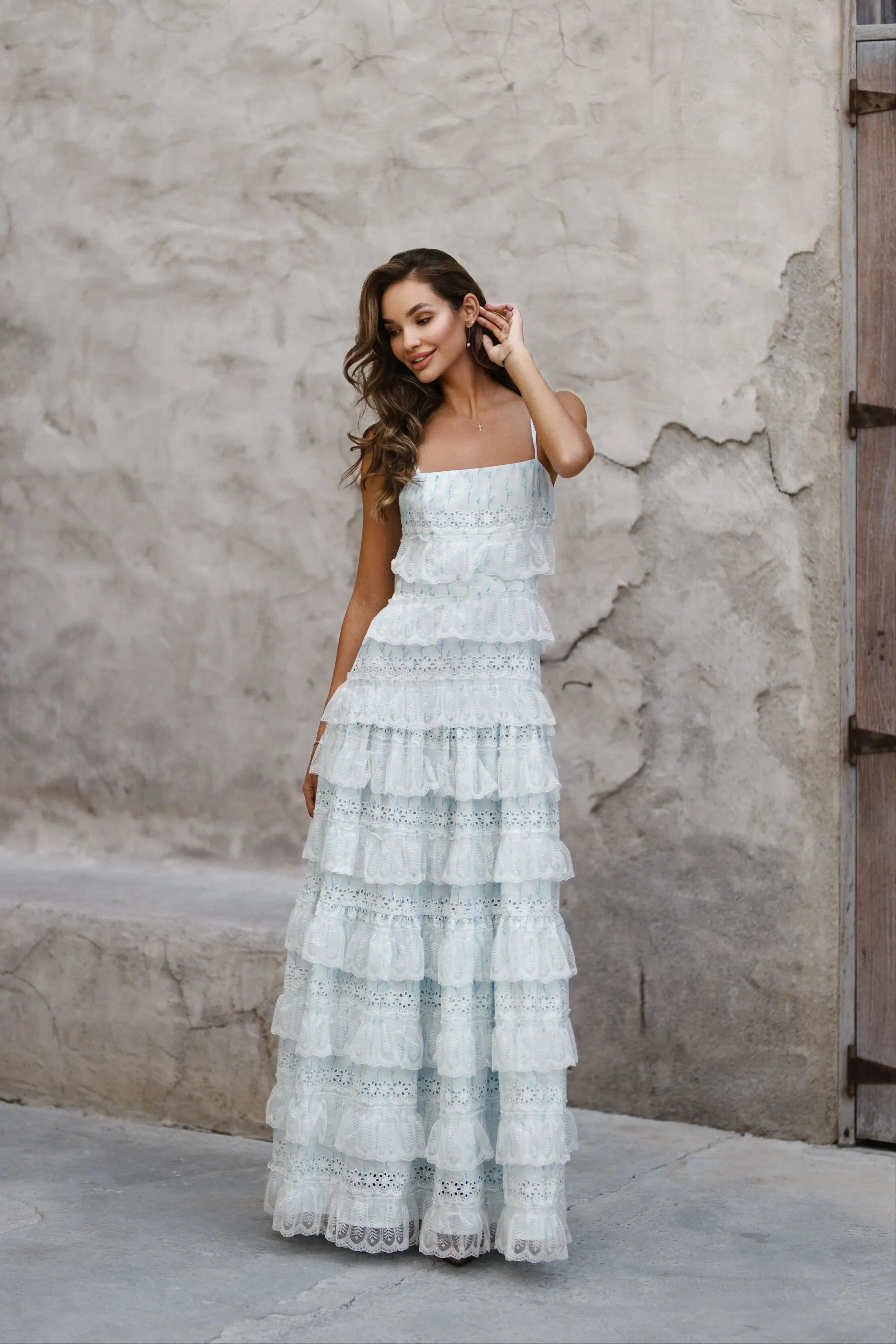 Blue Lovette Maxi Lace Dress | Parallel