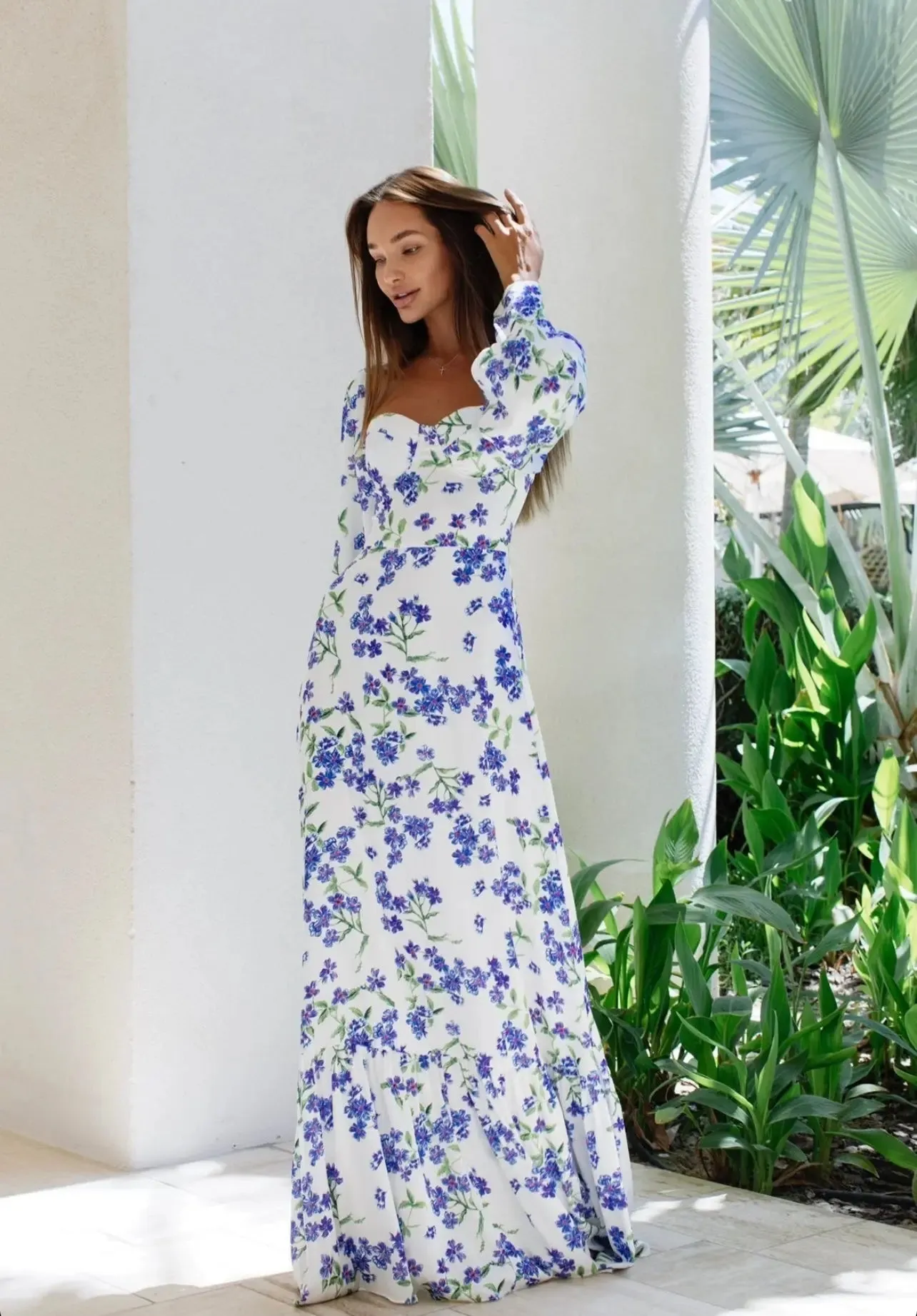 Botanical Floral Maxi Dress sold by Anne Louise Boutique