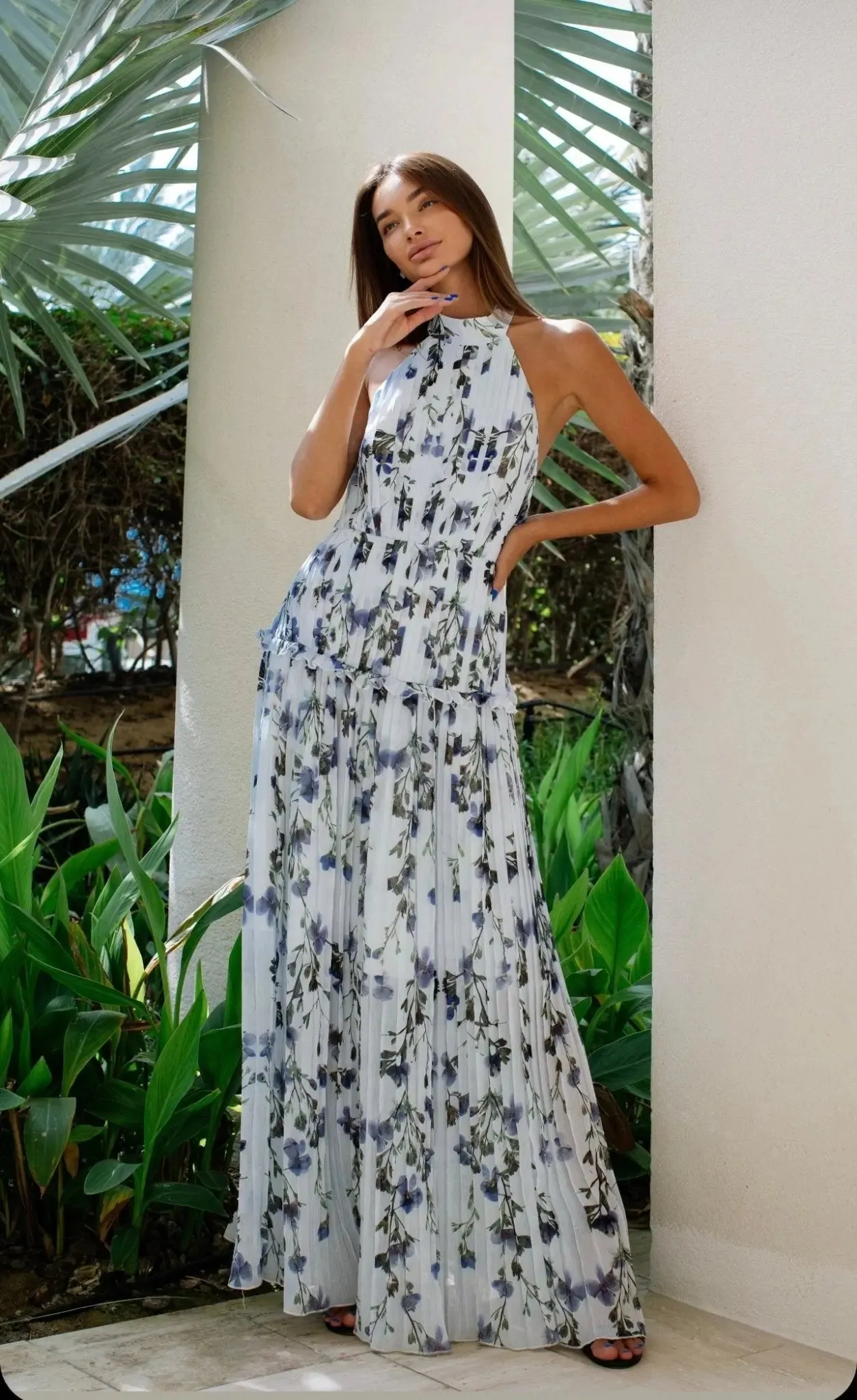 Eloise Halter Neck Maxi Dress sold by Anne Louise Boutique product image thumbnail 4