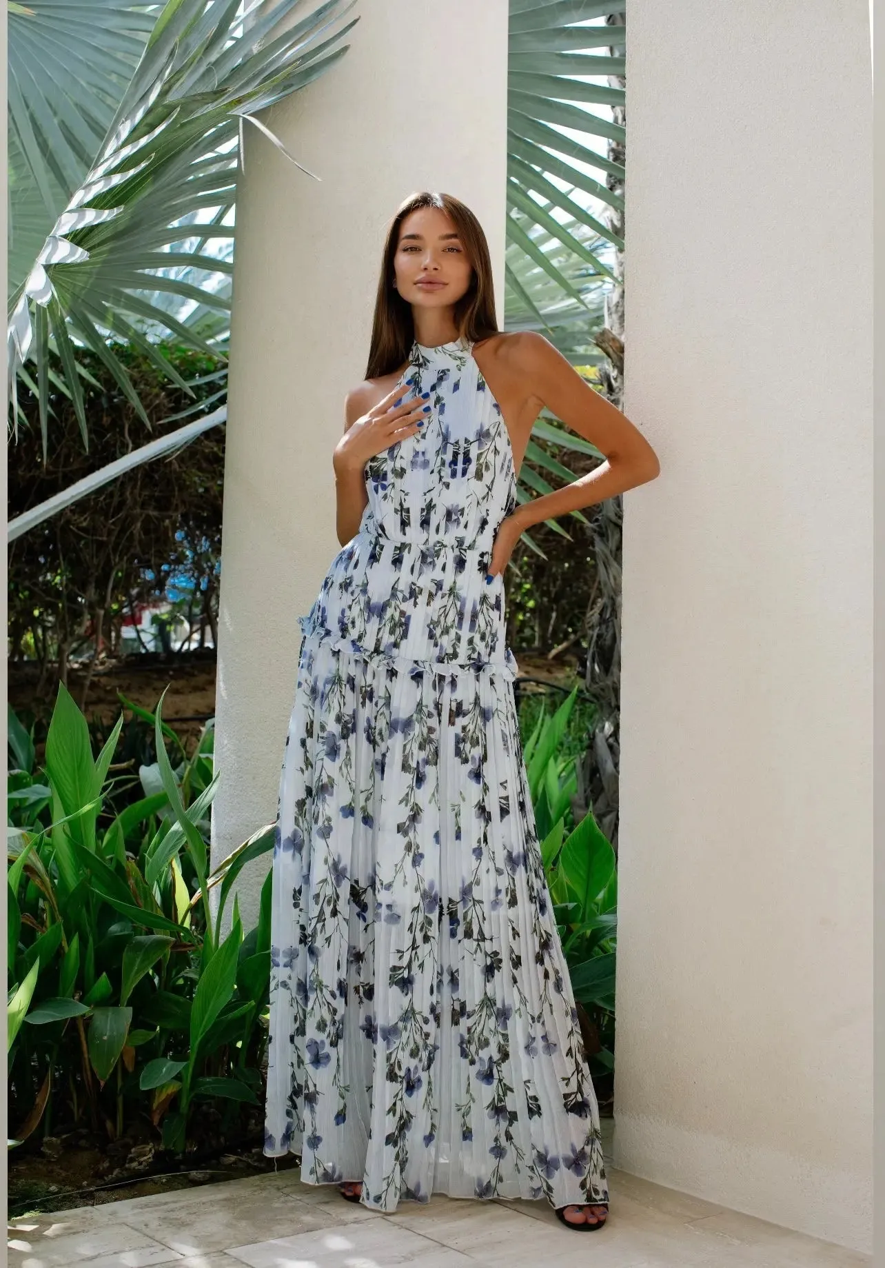 Eloise Halter Neck Maxi Dress sold by Anne Louise Boutique