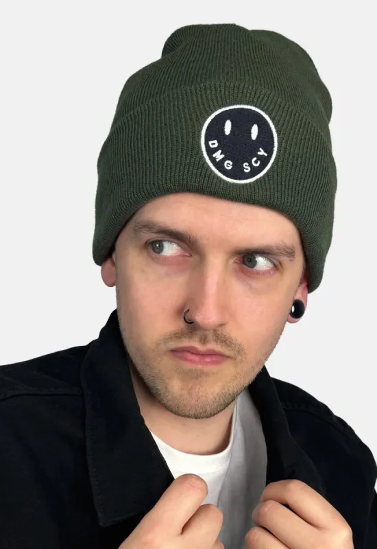 Solid Smiley Beanie sold by Damaged Society