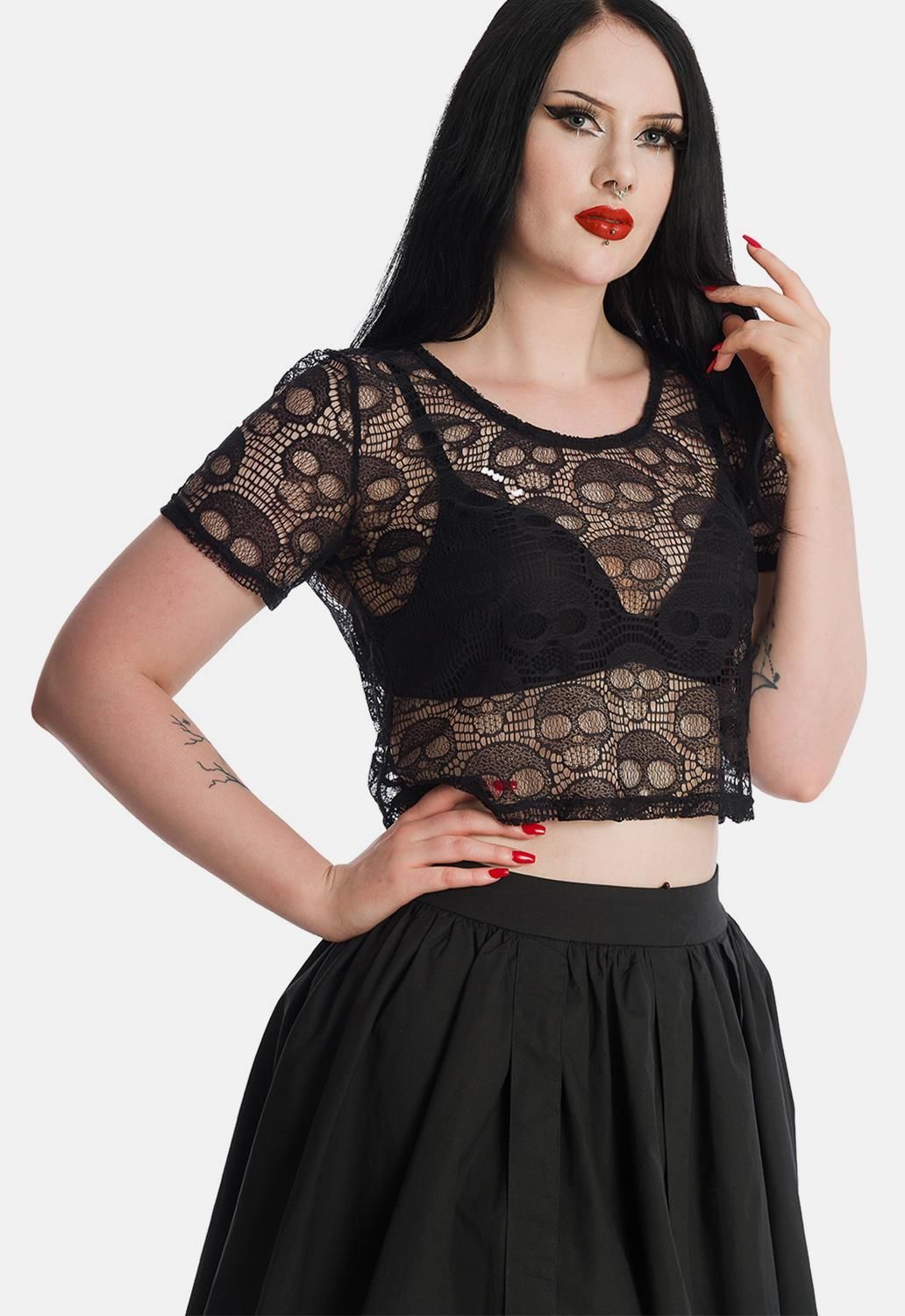 Lace Skull Top sold by Damaged Society product image thumbnail 3