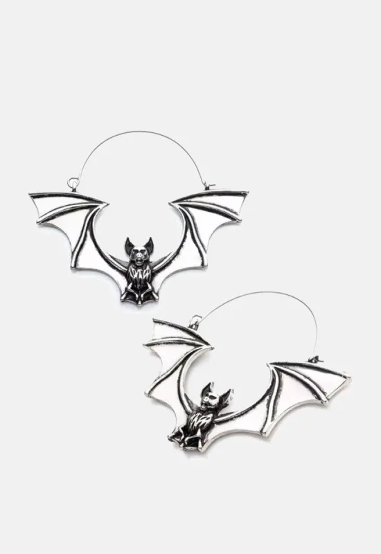Flying Vampire Bat Plug Hoops sold by Damaged Society
