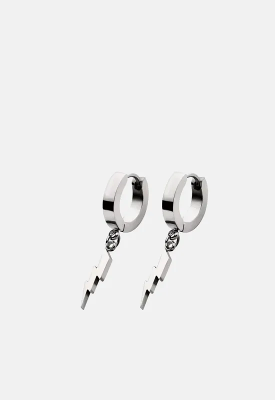 Lightning Charm Huggie Earrings sold by Damaged Society