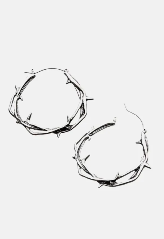 Twisted Thorn Hoop Earrings sold by Damaged Society