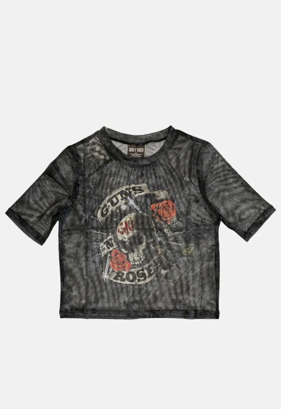 Firepower Mesh Crop Top sold by Damaged Society