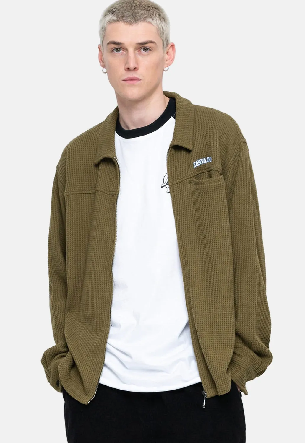 Arch Strip Waffle Long Sleeved Shirt sold by Damaged Society