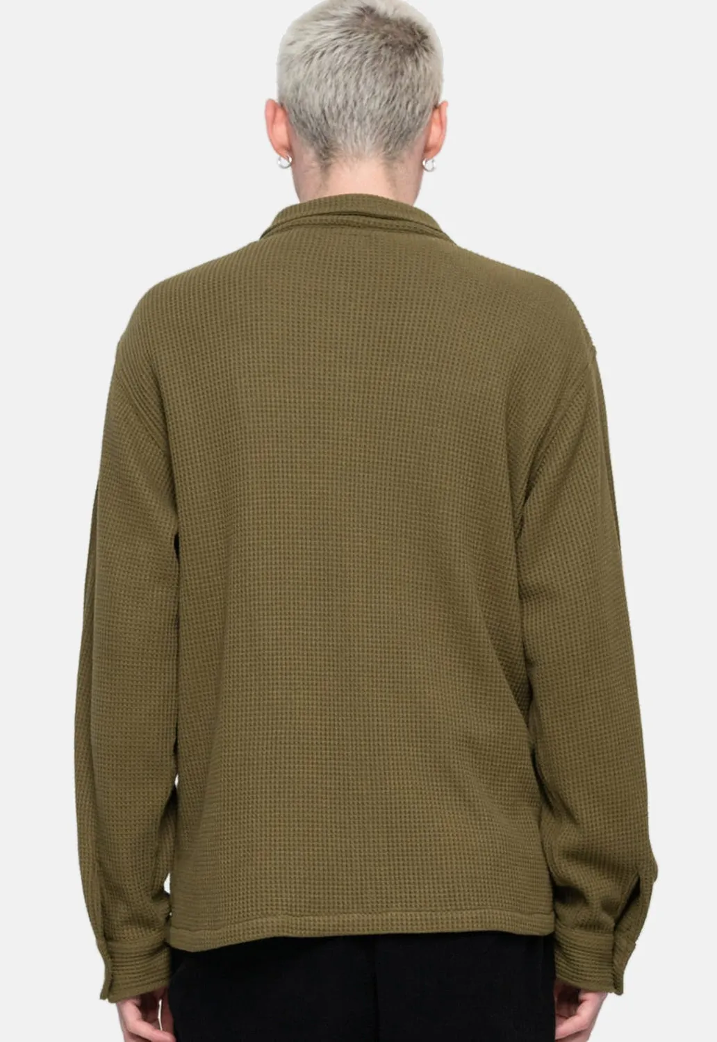 Arch Strip Waffle Long Sleeved Shirt sold by Damaged Society product image thumbnail 2