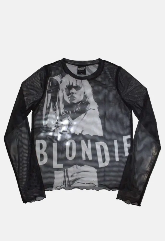 Mic Stand Long Sleeved Mesh Top sold by Damaged Society
