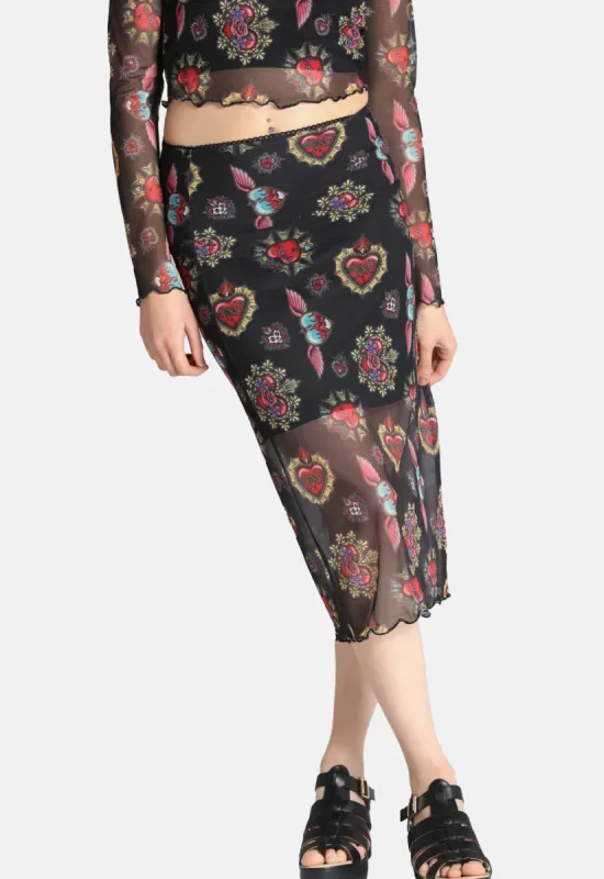 Amias Mesh Skirt sold by Damaged Society