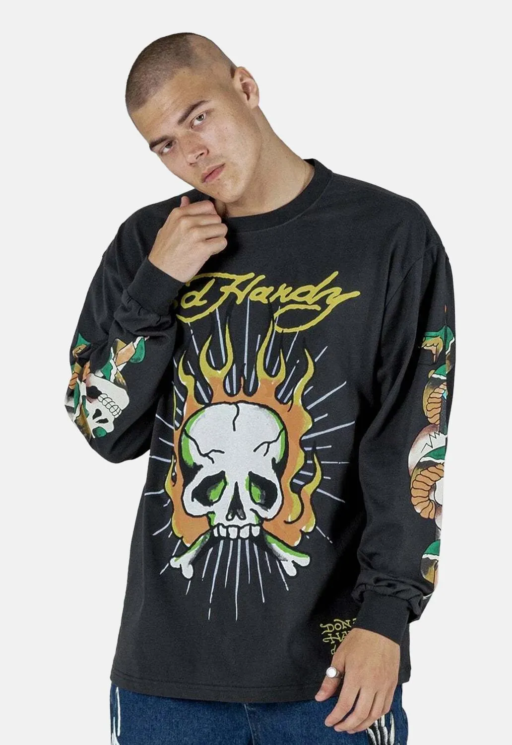 Skull Flame Long Sleeved Top sold by Damaged Society product image thumbnail 4