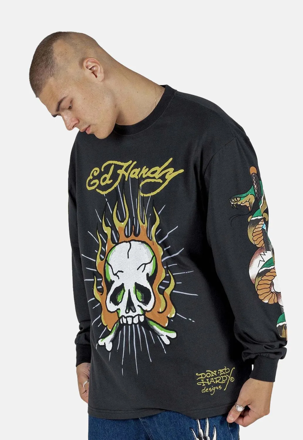 Skull Flame Long Sleeved Top sold by Damaged Society product image thumbnail 2