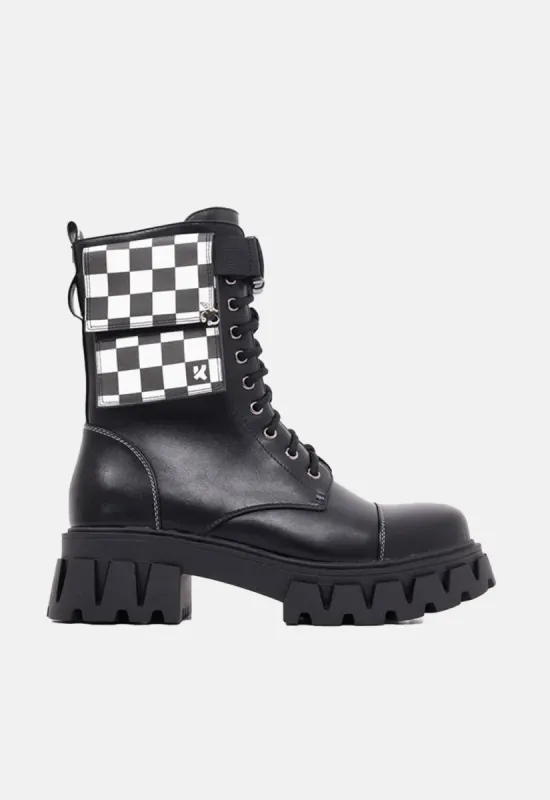 Fuelled Up Banshee Combat Boots sold by Damaged Society