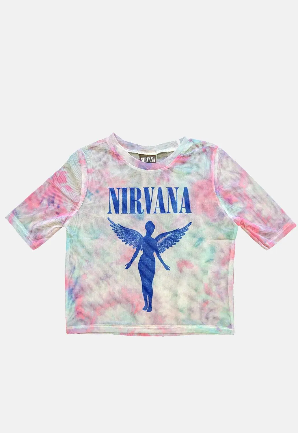 Angelic Blue Mono Mesh Crop Top sold by Damaged Society