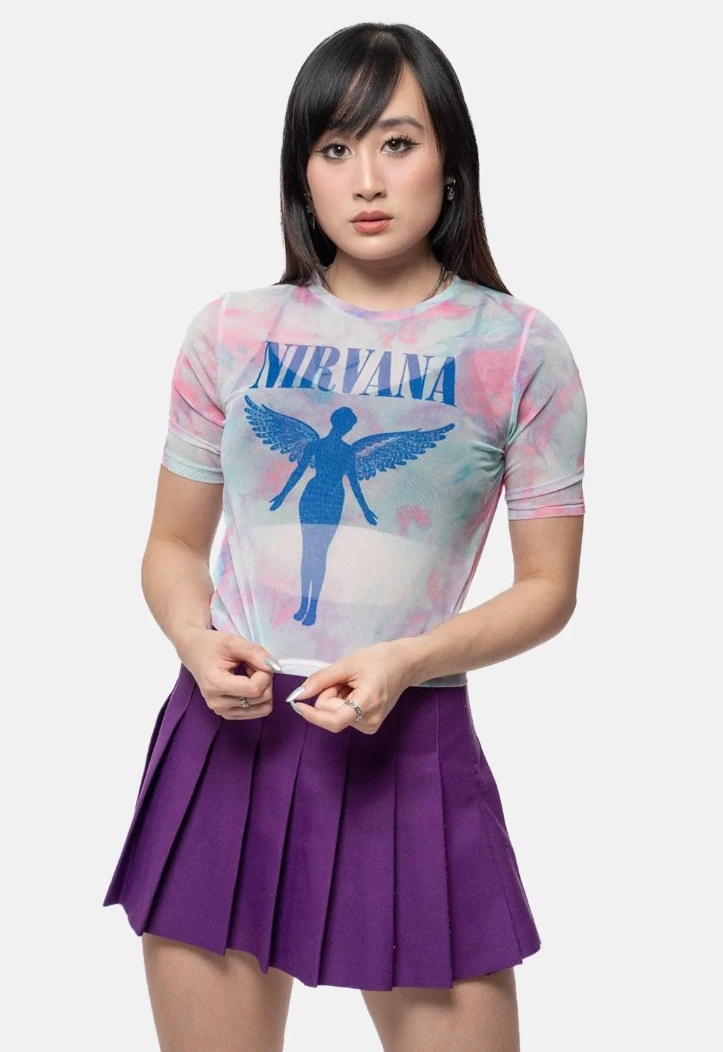 Angelic Blue Mono Mesh Crop Top sold by Damaged Society product image thumbnail 2