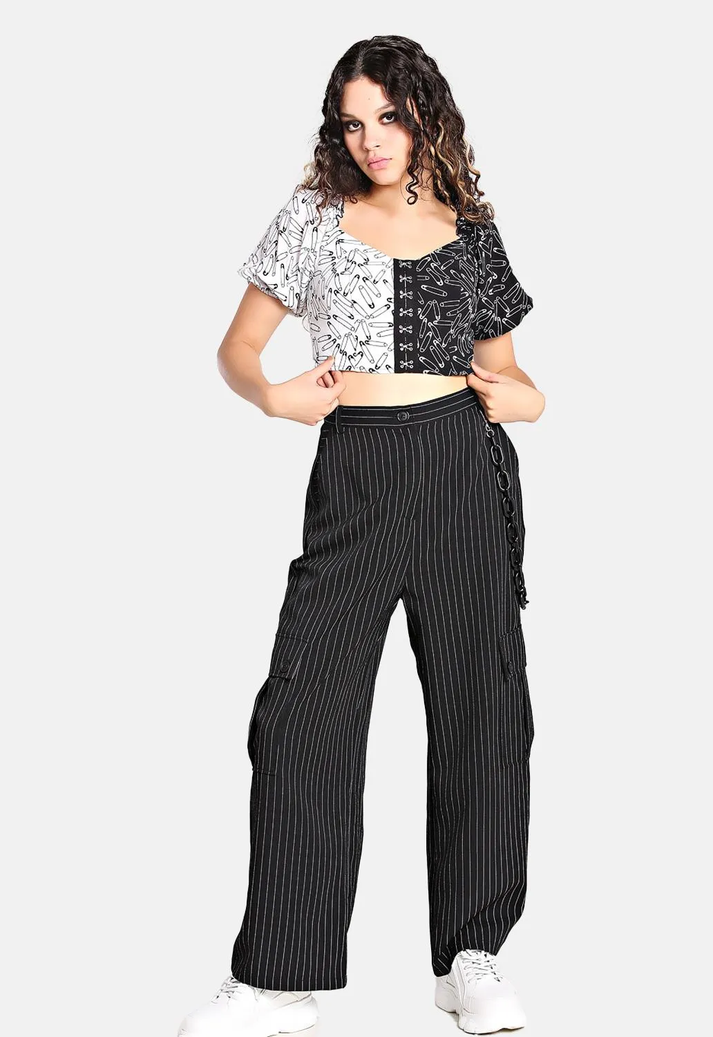 Safety Pin Crop Top sold by Damaged Society product image thumbnail 3