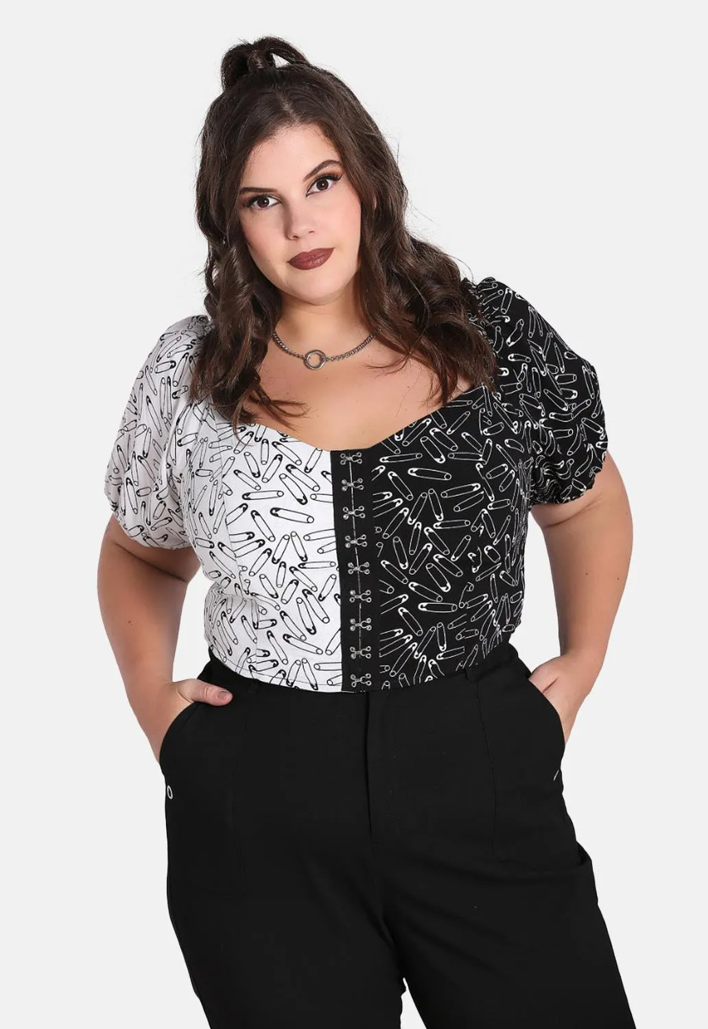 Safety Pin Crop Top sold by Damaged Society product image thumbnail 5