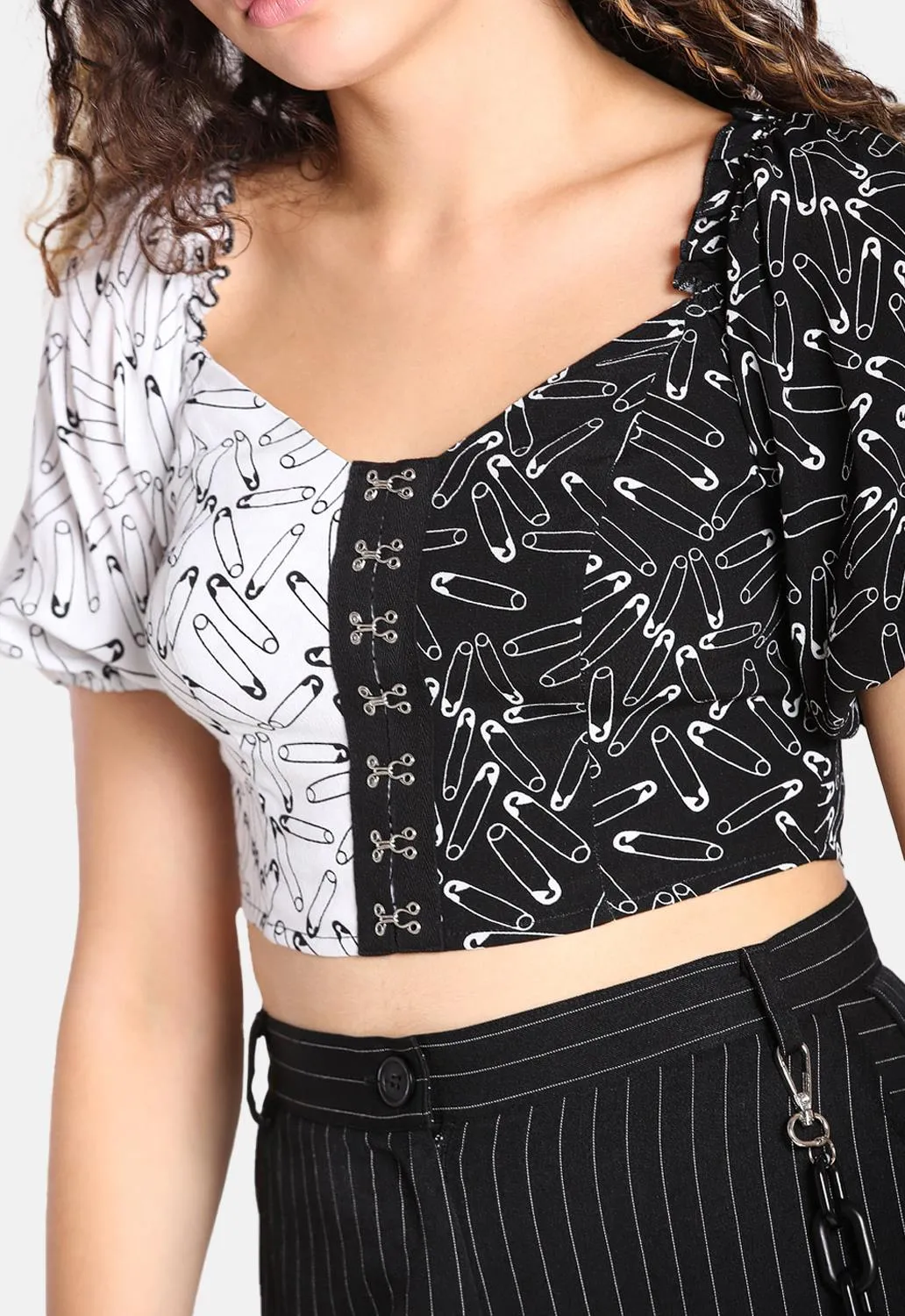 Safety Pin Crop Top sold by Damaged Society product image thumbnail 4