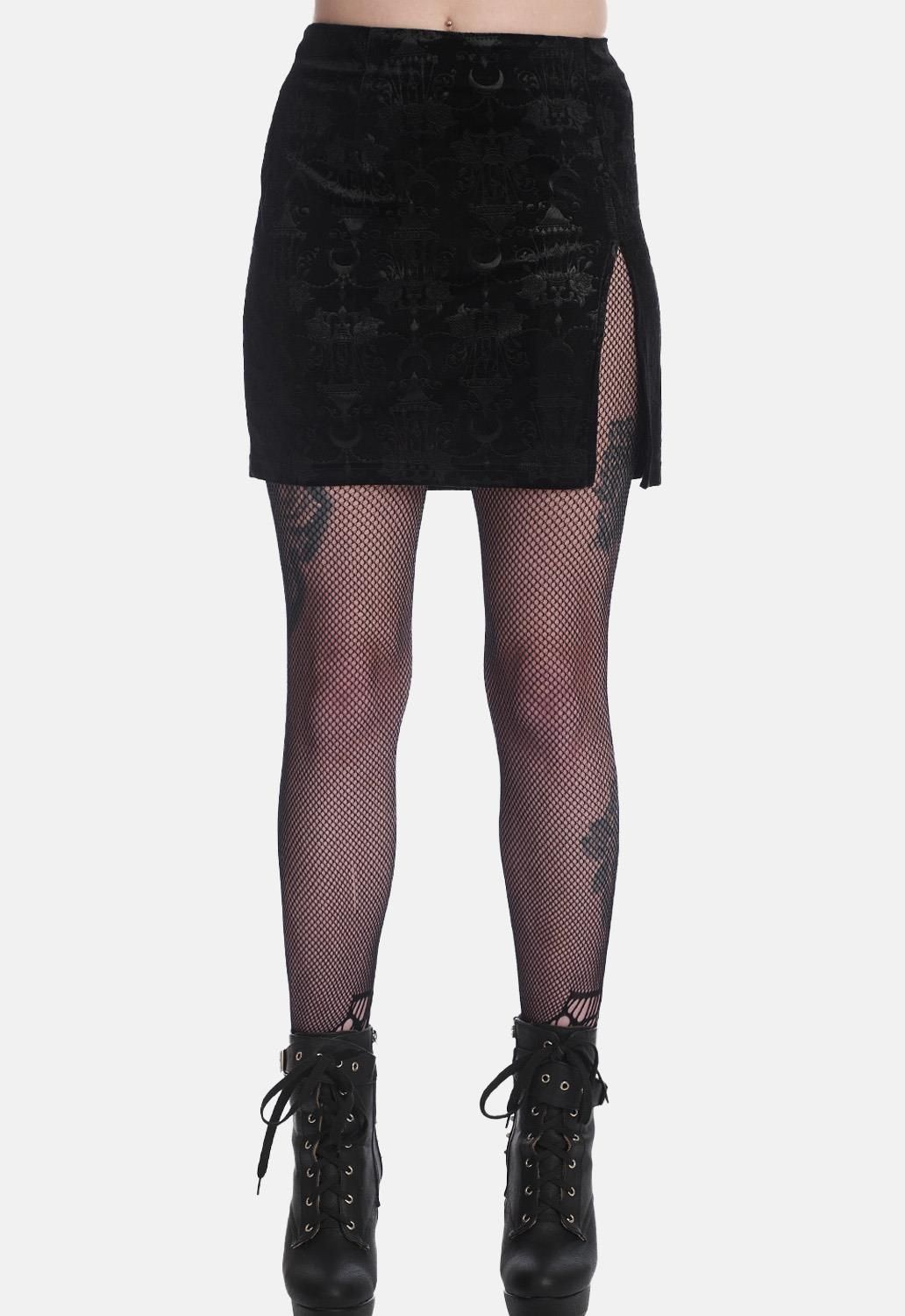 Chandelier Slit Mini Skirt sold by Damaged Society