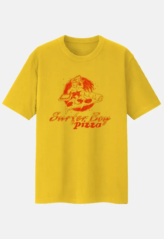 Surfer Boy Pizza T-Shirt made by Damaged Society